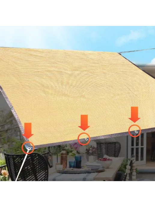 VIBRATITE Солнцезащитный тент-парус 2x3м 2x4м из полиэстера, 2x3 м, 3 м, фото 3