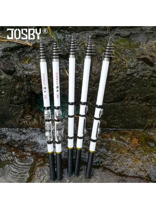 JOSBY Удочка телескопическая из углерода, спиннинг 3М White, 3 м, фото 5
