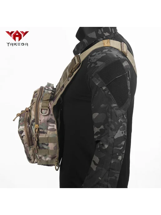 Yakeda Рюкзак для тренировок 900D Бежевый, Mud python patter, черный, фото 4