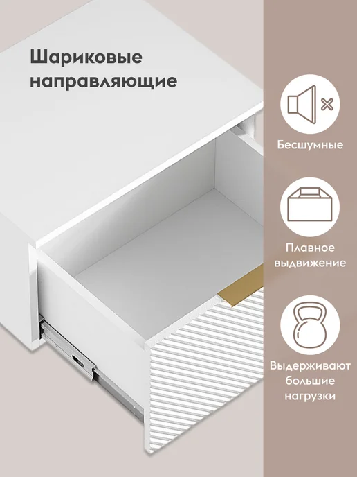 Правила мебели Прикроватная тумба Лали с ящиком, 50.2х37.6х27.3 см, 50.2x37.6x27.3 см, фото 4