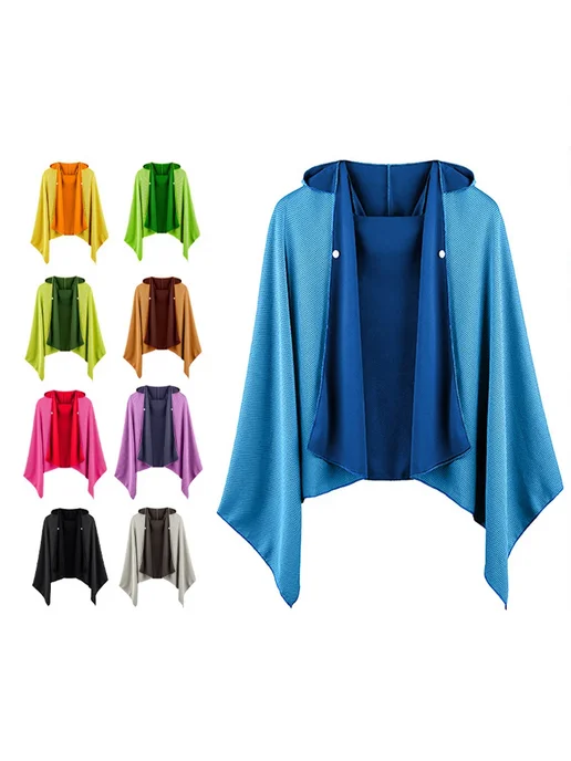 Нет бренда Охлаждающее полотенце-пончо Microfiber 4-в-1 Фиолетовый, A3, фиолетовый, фото 2
