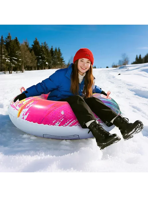 Нет бренда Inflatable Snow Tube Blue, синий, фото 3