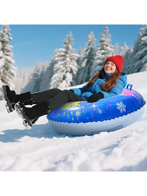 Нет бренда Inflatable Snow Tube Blue, синий, фото 4