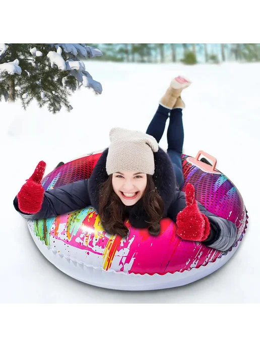 Нет бренда Inflatable Snow Tube Blue, синий, фото 5
