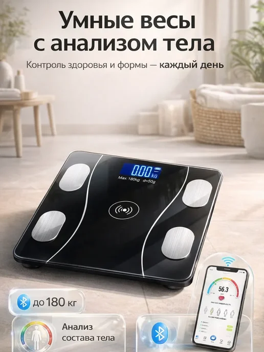 Ариш Умные напольные весы с Bluetooth и анализом тела, вариант