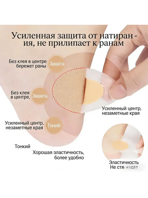 Нет бренда защитные пластыри для пяток (невидимые), вариант, фото 7