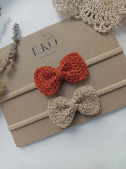 E.KO Knitted accessories Повязка на голову для малыша, оранжевый, фото 2