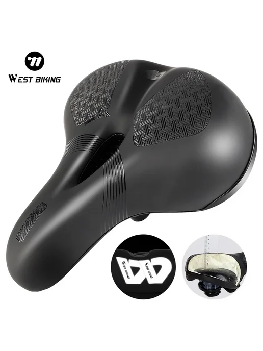Нет бренда Велосипедное седло West Biking черное 110 Style, черный, фото 2