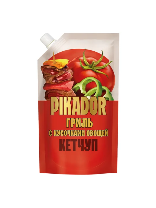 PIKADOR Кетчуп Гриль с Кусочками Овощей дой-пак, 300 г, 300 г