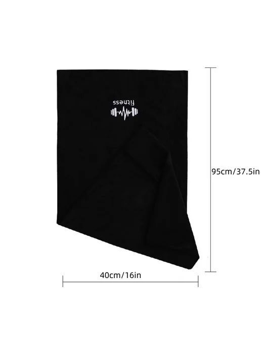 Нет бренда Микрофиберное спортивное полотенце Черный, Black, черный