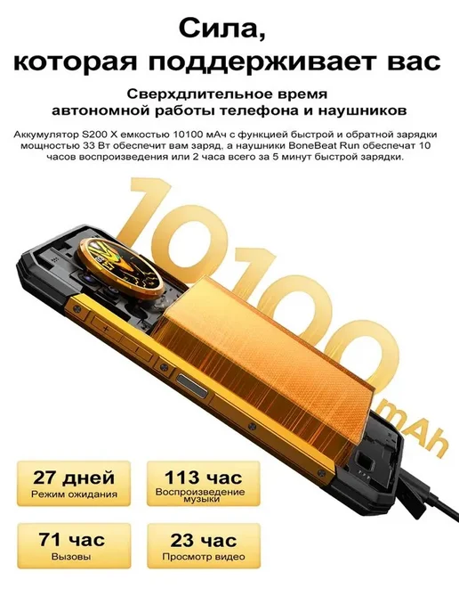 Смартфон DOOGEE S200 Xv Dimensity 7050 512 ГБ, черный, фото 5