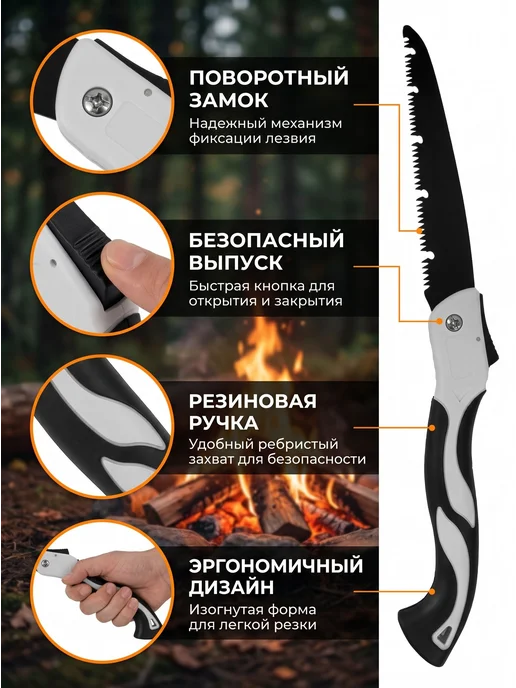 Пила складная садовая Ножовка по дереву300мм, вариант, фото 2