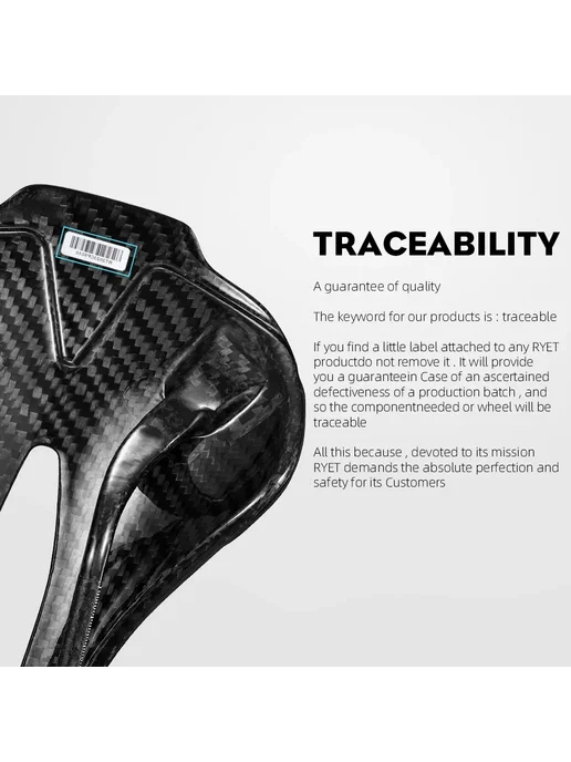 RYET велосипедное седло карбон 250x140 мм Carbon EVA Saddle, 250x140 мм, фото 4