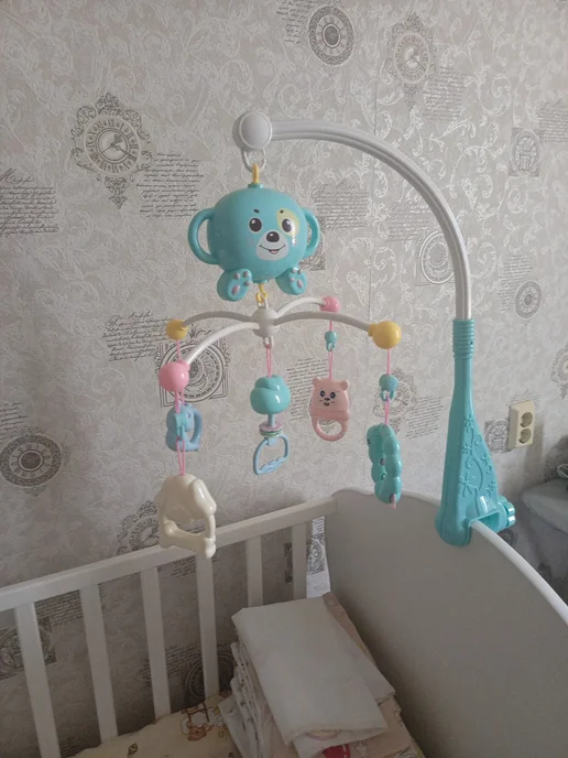 Mioshi Мобиль игрушка для новорожденных малышей в кроватку, голубой