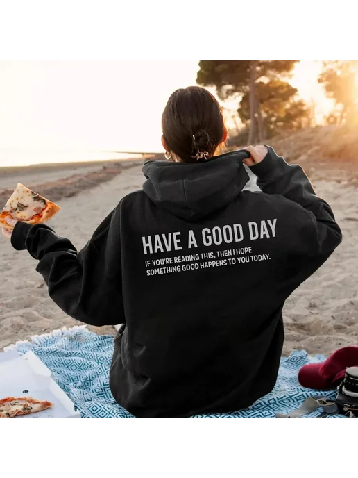 Женские толстовки «Have A Good Day» из полиэстера, красный, фото 3