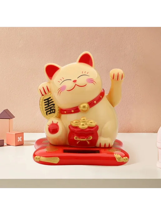 Юмористический Fortune Cat с машущей лапой, цв. жёлтый, для, желтый, фото 2