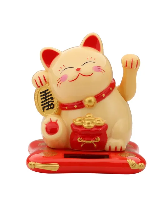 Юмористический Fortune Cat с машущей лапой, цв. жёлтый, для, желтый, фото 4
