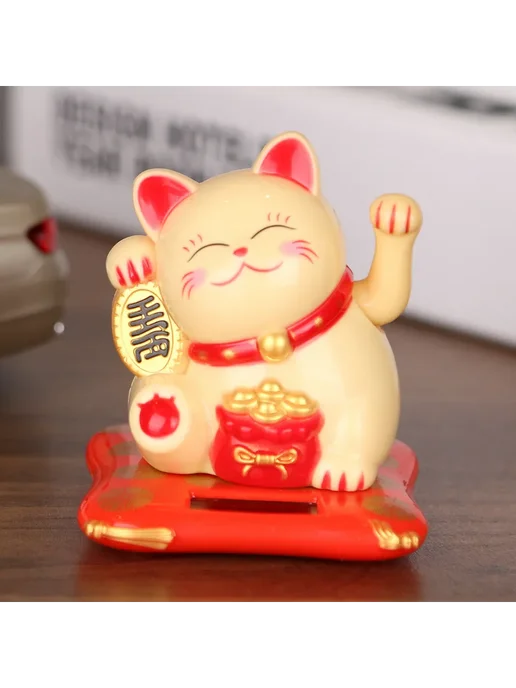 Юмористический Fortune Cat с машущей лапой, цв. жёлтый, для, желтый, фото 5