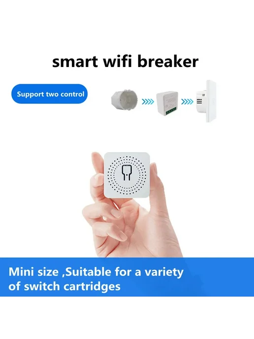 Szaoju Миниатюрный Умный Wi-Fi Выключатель С Двойным Управлением 16, белый, фото 4