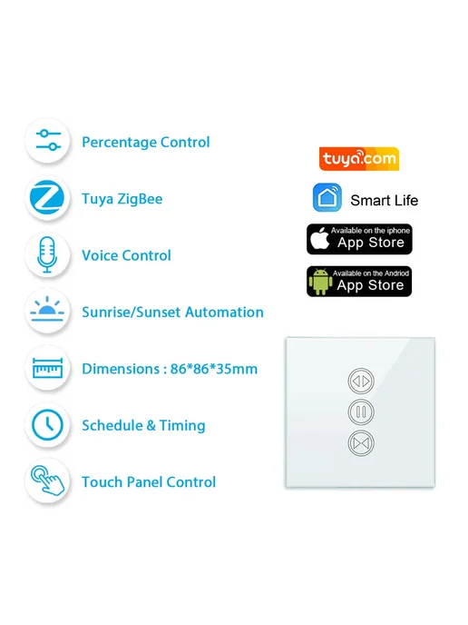 LoraTap Умный выключатель для штор Tuya Smart Life ZigBee 3, вариант, фото 6
