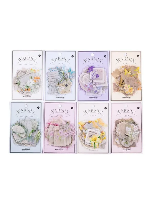 Нет бренда Набор винтажных наклеек с цветочными мотивами 8set 240pcs, 240 шт