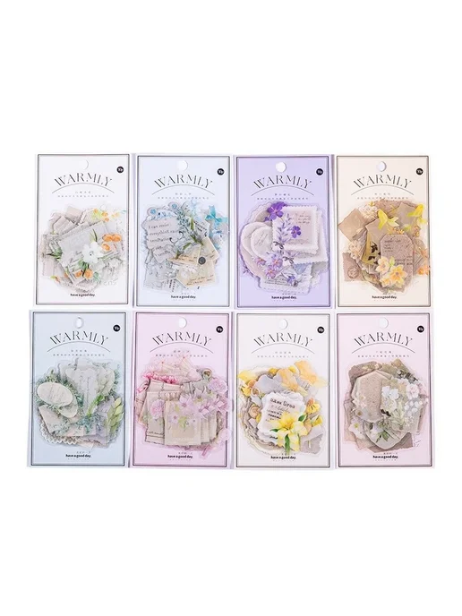 Нет бренда Набор винтажных наклеек с цветочными мотивами 8set 240pcs, 240 шт, фото 2
