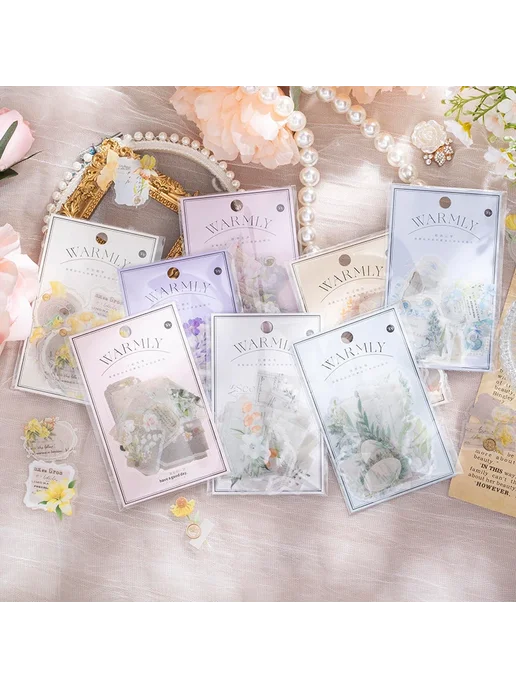 Нет бренда Набор винтажных наклеек с цветочными мотивами 8set 240pcs, 240 шт, фото 3