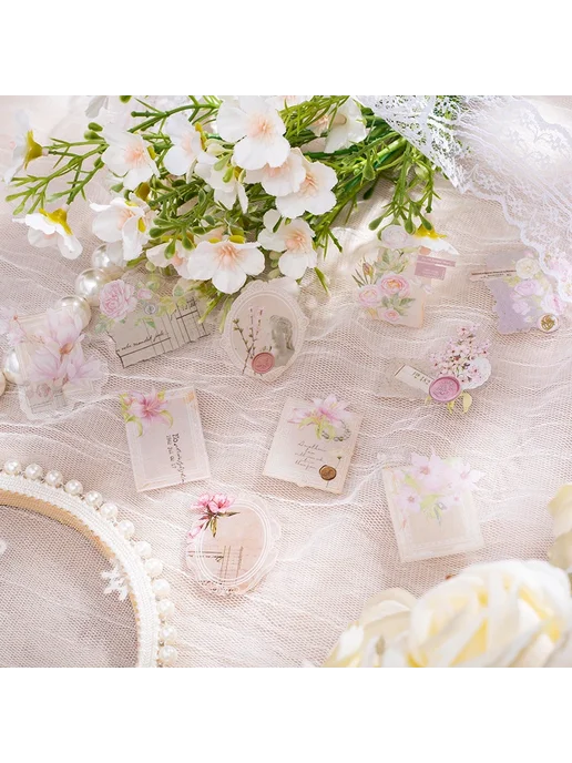 Нет бренда Набор винтажных наклеек с цветочными мотивами 8set 240pcs, 240 шт, фото 6