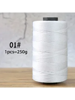 Нет бренда Пряжа для вязания крючком 250г, полиэстер, летняя 01 White