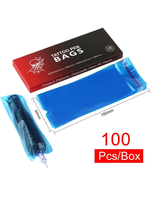 Тату пакеты синие 5x18 см, 100 шт, 6.5x18 см, 100 шт, фото 6