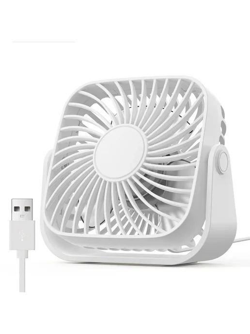 Нет бренда Портативный USB-вентилятор 4 дюйма Белый, white, белый