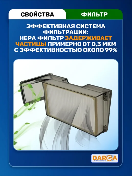 DARGA Фильтры на робот-пылесос Dreame X60 Ultra, X60 Master, 2 шт, фото 2