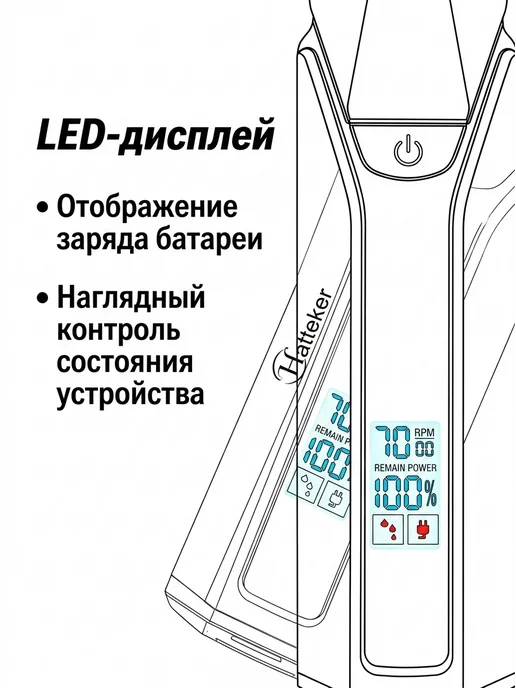 Lenovo Триммер для бороды и триммер для волос с экраном, зеленый, фото 3