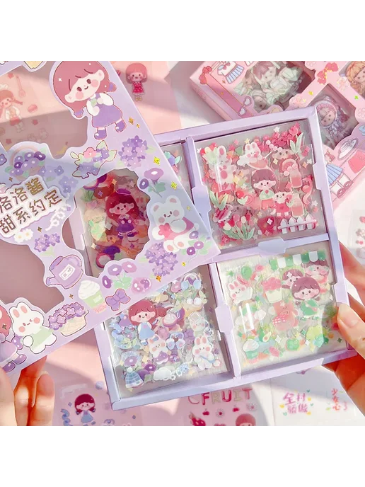 Нет бренда Наклейки декоративные набор S 1box, розовый, фото 6