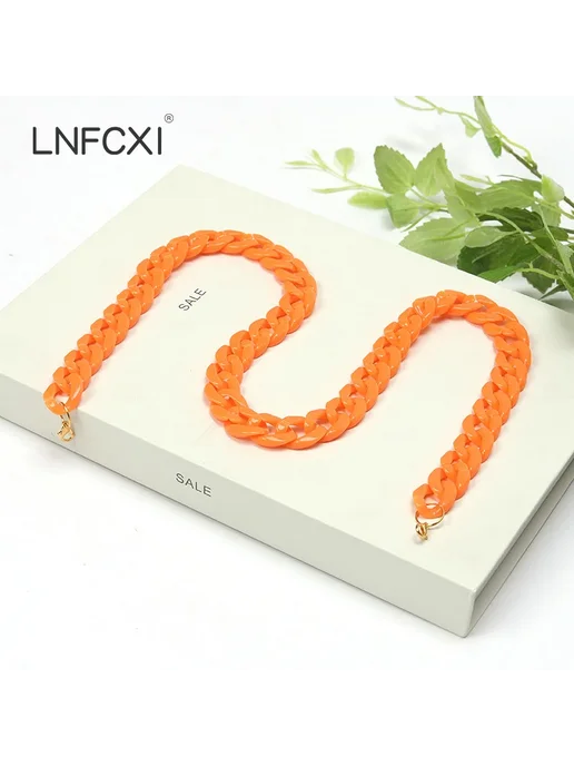 LNFCXI Акриловые Цепочки для Очков и Масок Оранжевый, 3 Oran, оранжевый