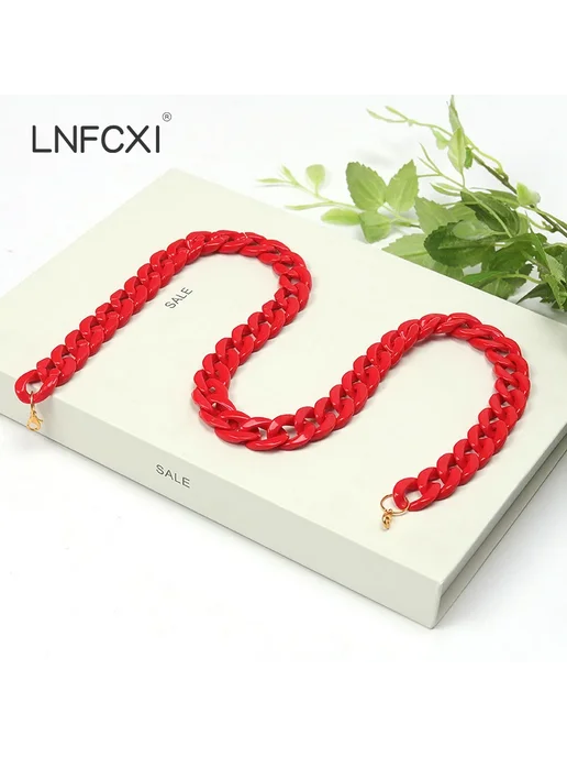 LNFCXI Акриловые Цепочки для Очков и Масок Красный, 3 Deep R, красный