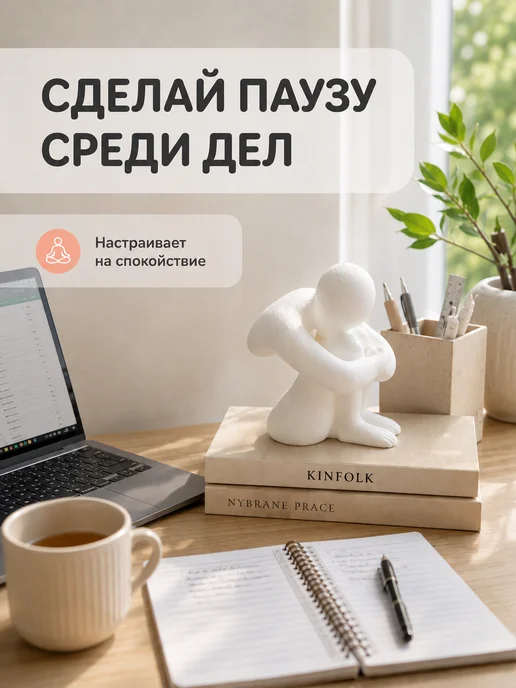 Статуэтка для интерьера на полку в гостиную, белый, фото 5