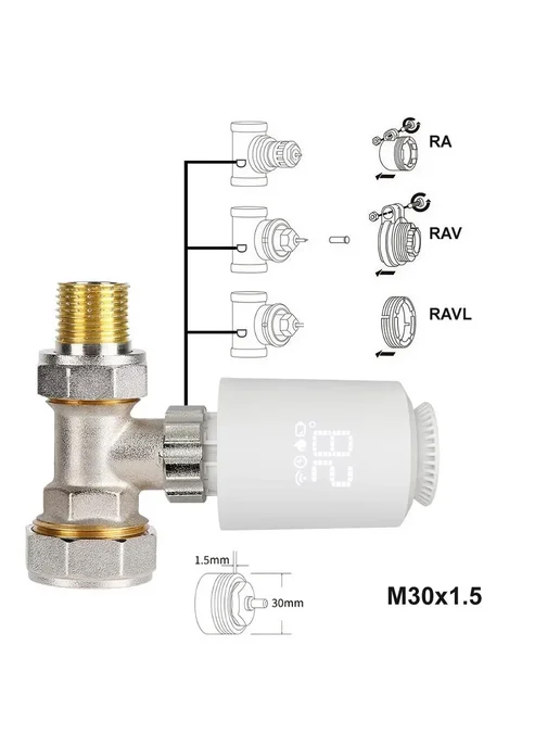 Нет бренда Tuya TRV термостатический клапан A 1PC Thermostat, вариант, фото 2