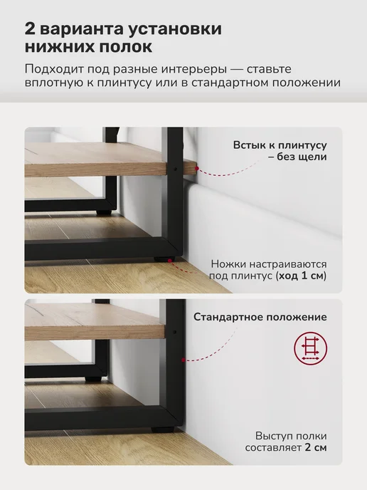 Leset Туалетный столик лофт, черный, фото 8