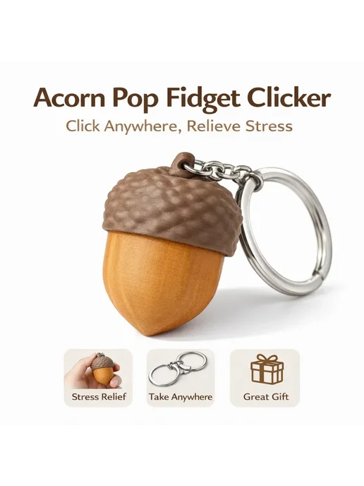 Нет бренда Миниатюрные 3D-игрушки-антистресс Acorn Button Clickers, вариант, фото 6