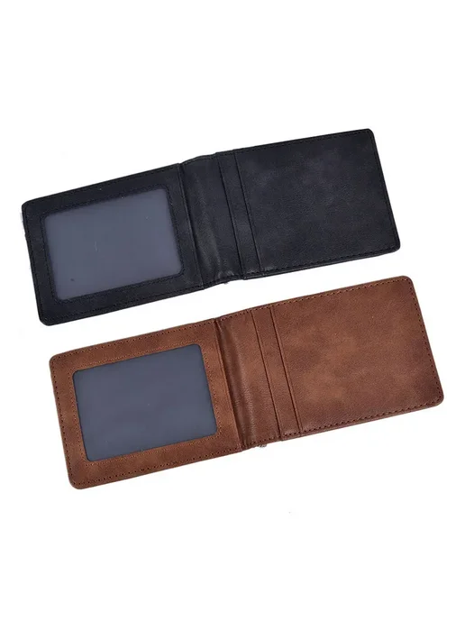 Нет бренда Мужской кошелек-клатч черный, RFID-защита, держатель карт, черный, фото 6