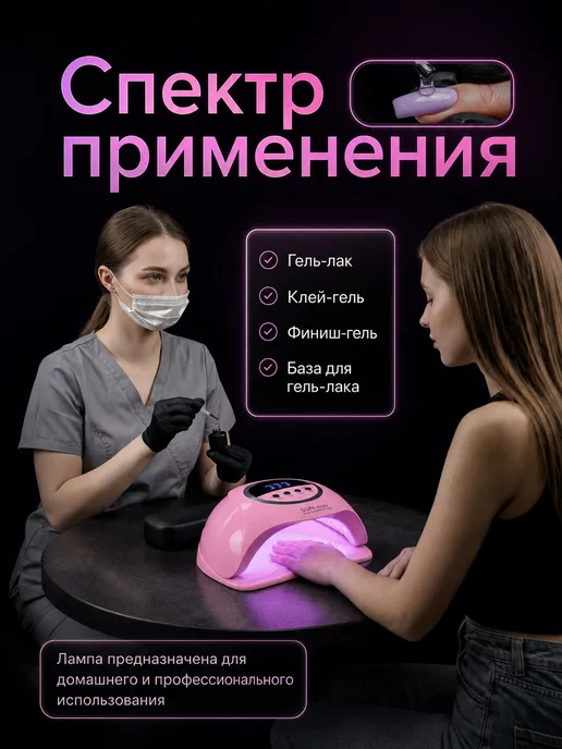 Лампа для маникюра и педикюра профессиональная Sun x20 Max, розовый, фото 3