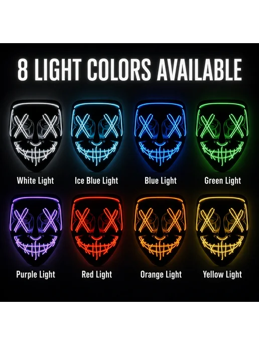 Нет бренда Светящаяся LED маска Purge Красный, Red Light, красный, фото 3