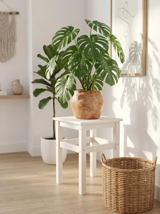 GREENKA Табурет деревянный для кухни белый 2 шт, 2 шт, фото 4