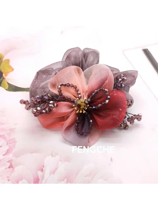 FENGCHE Заколка для волос бордовая B2, красный