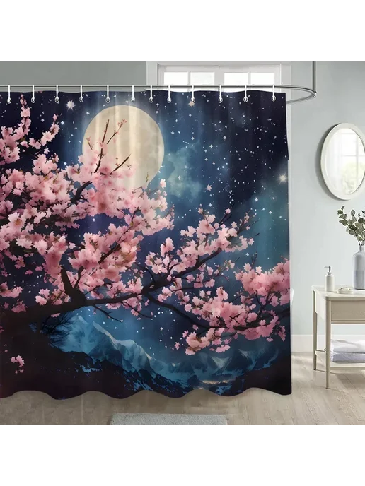 Нет бренда Вишневая абстрактная шторка для душа из полиэстера 90x180cm, вариант, фото 4