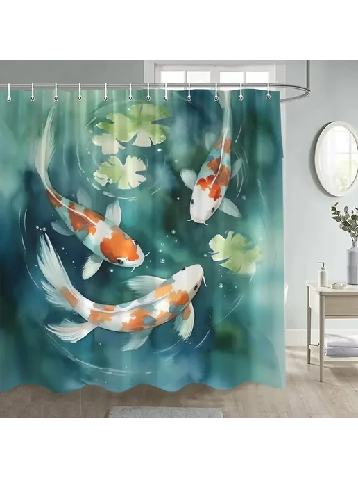 Нет бренда Вишневая абстрактная шторка для душа из полиэстера 90x180cm, вариант, фото 6