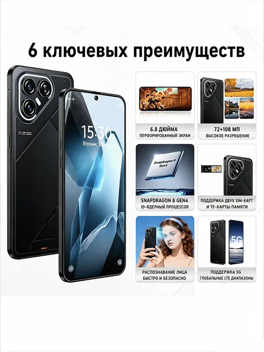 Смартфон TECHAURA S26 Ultra 1/512 ГБ, белый, фото 3