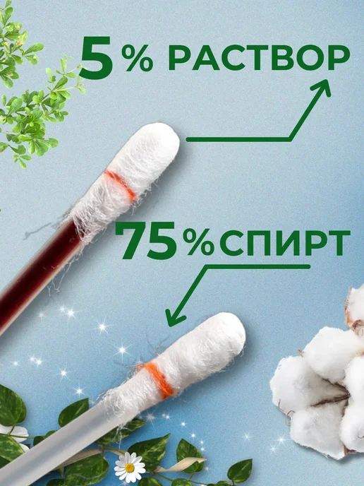 Ватные палочки с йодом и спиртом, вариант, фото 4