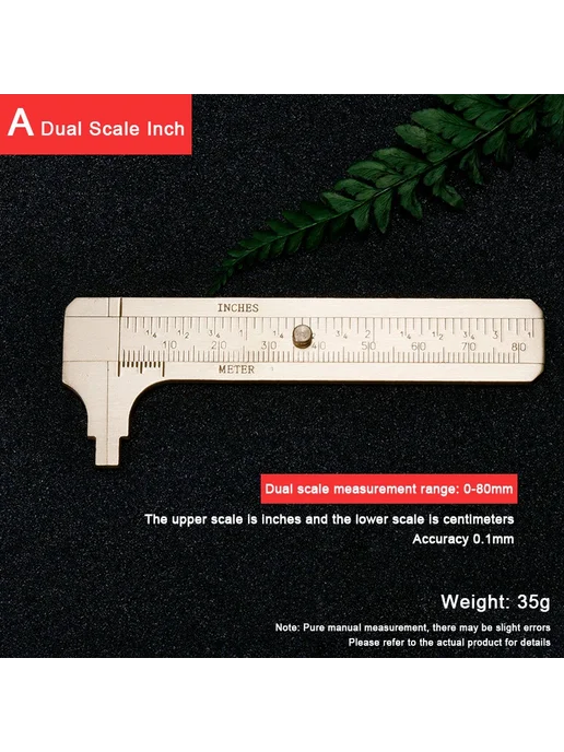 Нет бренда Латунный штангенциркуль Dual Scale 0-100 мм, D, Портативный 0-125 A 0-80mm-Dual